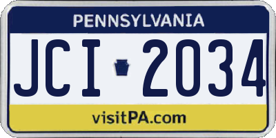 PA license plate JCI2034