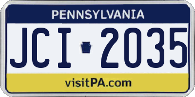 PA license plate JCI2035