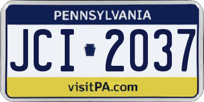 PA license plate JCI2037