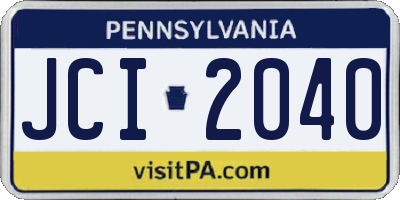 PA license plate JCI2040