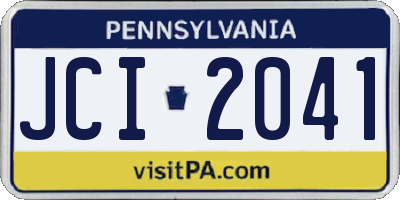 PA license plate JCI2041