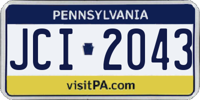 PA license plate JCI2043