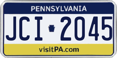 PA license plate JCI2045
