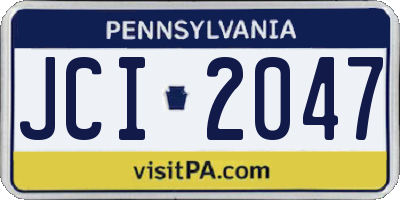 PA license plate JCI2047
