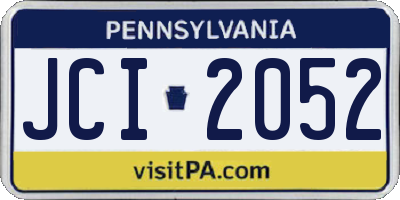 PA license plate JCI2052