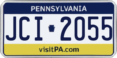 PA license plate JCI2055