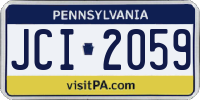PA license plate JCI2059