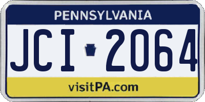 PA license plate JCI2064