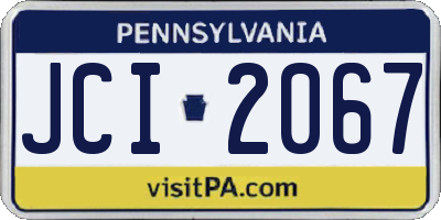 PA license plate JCI2067
