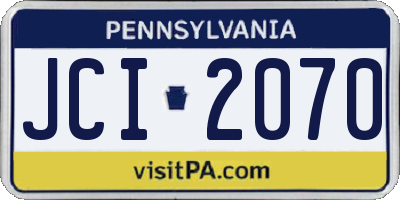PA license plate JCI2070