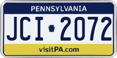 PA license plate JCI2072