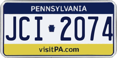 PA license plate JCI2074
