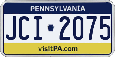 PA license plate JCI2075