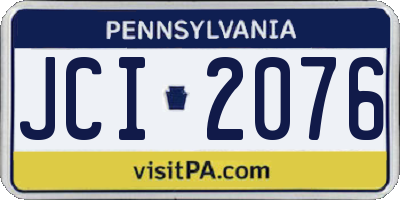 PA license plate JCI2076