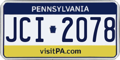 PA license plate JCI2078