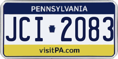 PA license plate JCI2083