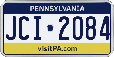 PA license plate JCI2084