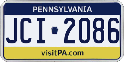 PA license plate JCI2086