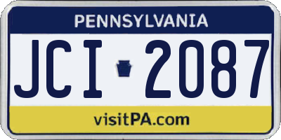 PA license plate JCI2087