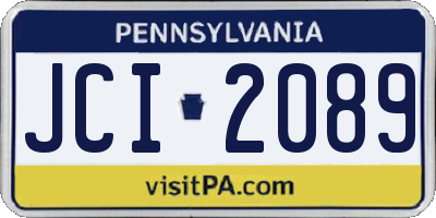 PA license plate JCI2089