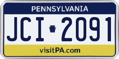 PA license plate JCI2091