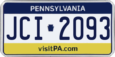 PA license plate JCI2093