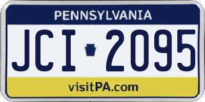 PA license plate JCI2095