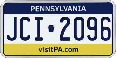 PA license plate JCI2096
