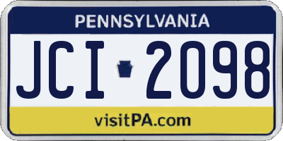 PA license plate JCI2098