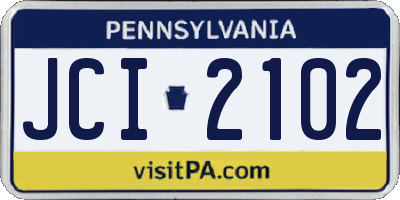 PA license plate JCI2102