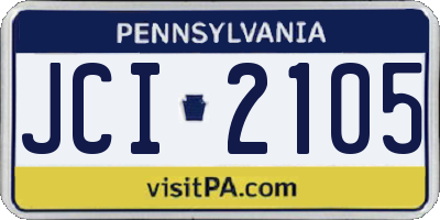 PA license plate JCI2105