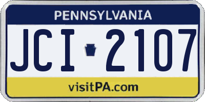 PA license plate JCI2107