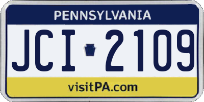 PA license plate JCI2109