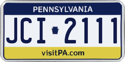 PA license plate JCI2111