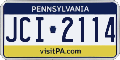 PA license plate JCI2114