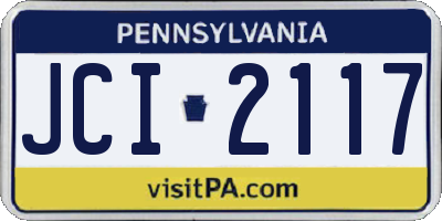 PA license plate JCI2117