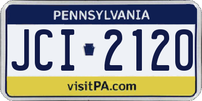 PA license plate JCI2120