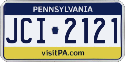 PA license plate JCI2121