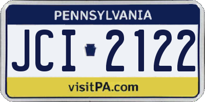 PA license plate JCI2122
