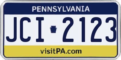 PA license plate JCI2123