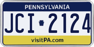 PA license plate JCI2124