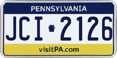PA license plate JCI2126