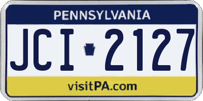 PA license plate JCI2127