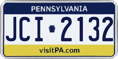 PA license plate JCI2132