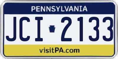 PA license plate JCI2133