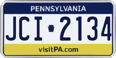 PA license plate JCI2134