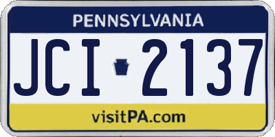 PA license plate JCI2137