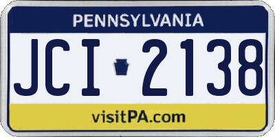 PA license plate JCI2138