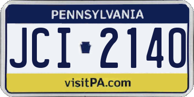 PA license plate JCI2140