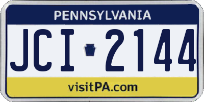 PA license plate JCI2144